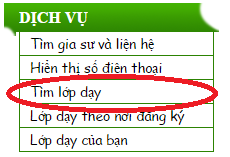 Hướng dẫn tìm lớp dạy gia sư