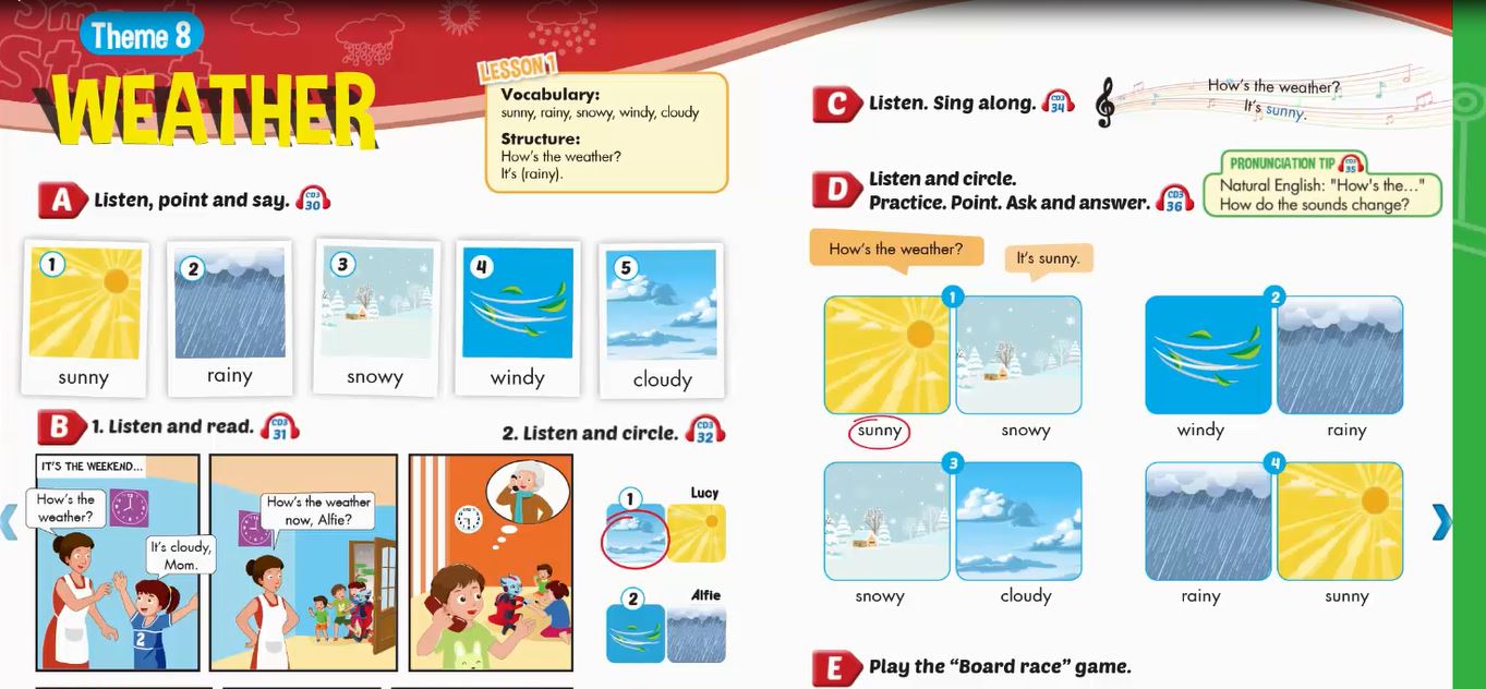 Smart Start Grade 3 - Theme 8: Weather - Tiếng Anh Lớp 3 Bài 8